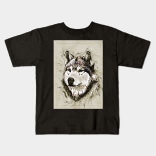 Wolf Sketch Kids T-Shirt